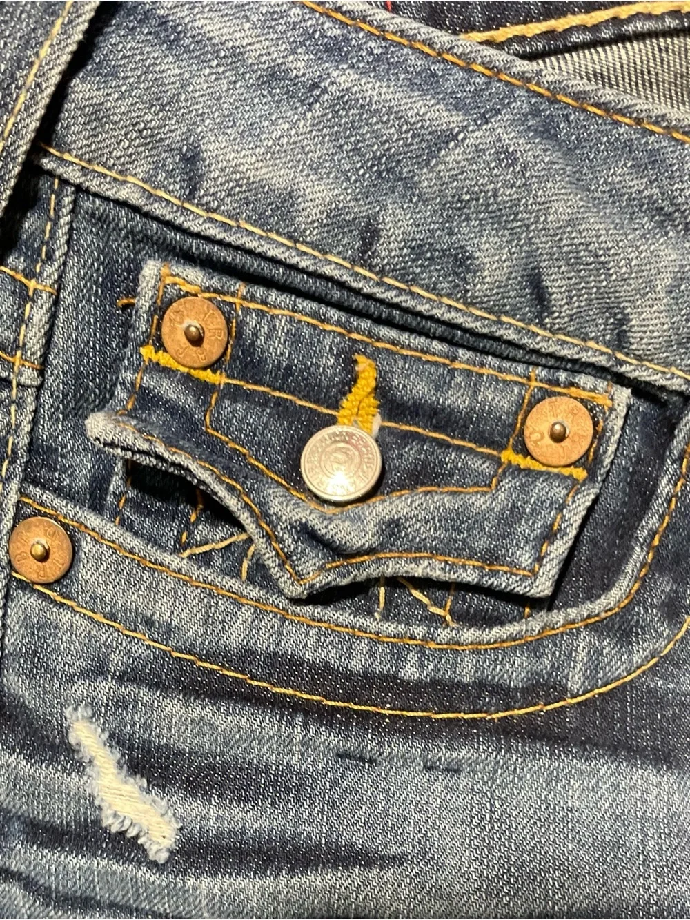 Y2K True Religion Joey World Tour Flare Bootcut Jeans Sz 29 Distressed Low Rise - Picture 8 of 11